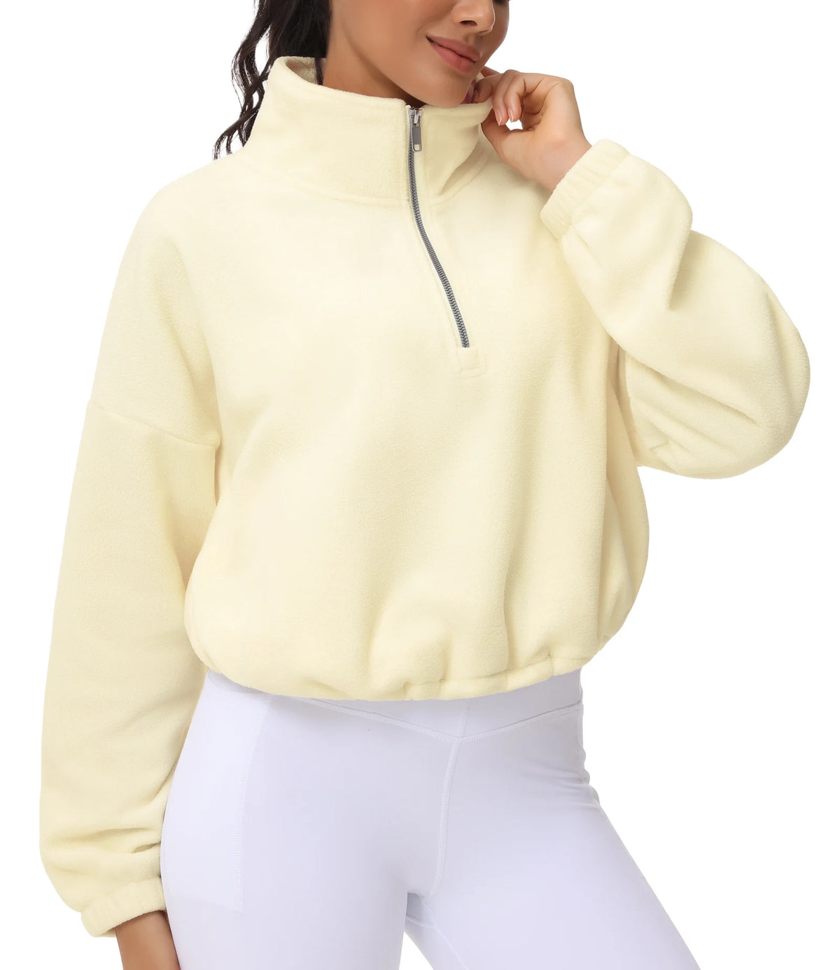 THE GYM PEOPLE Women's Half Zip Fleece Sweatshirt With Pockets