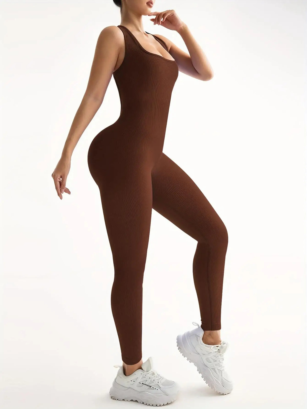 Womens Seamless Quick Dry Yoga Jumpsuit Cross Back Workout Outfit
