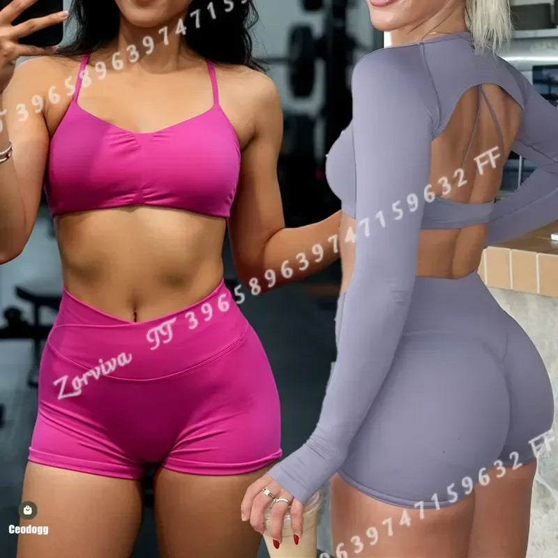 Womens Seamless Scrunch Gym Shorts for Running and Fitness Training