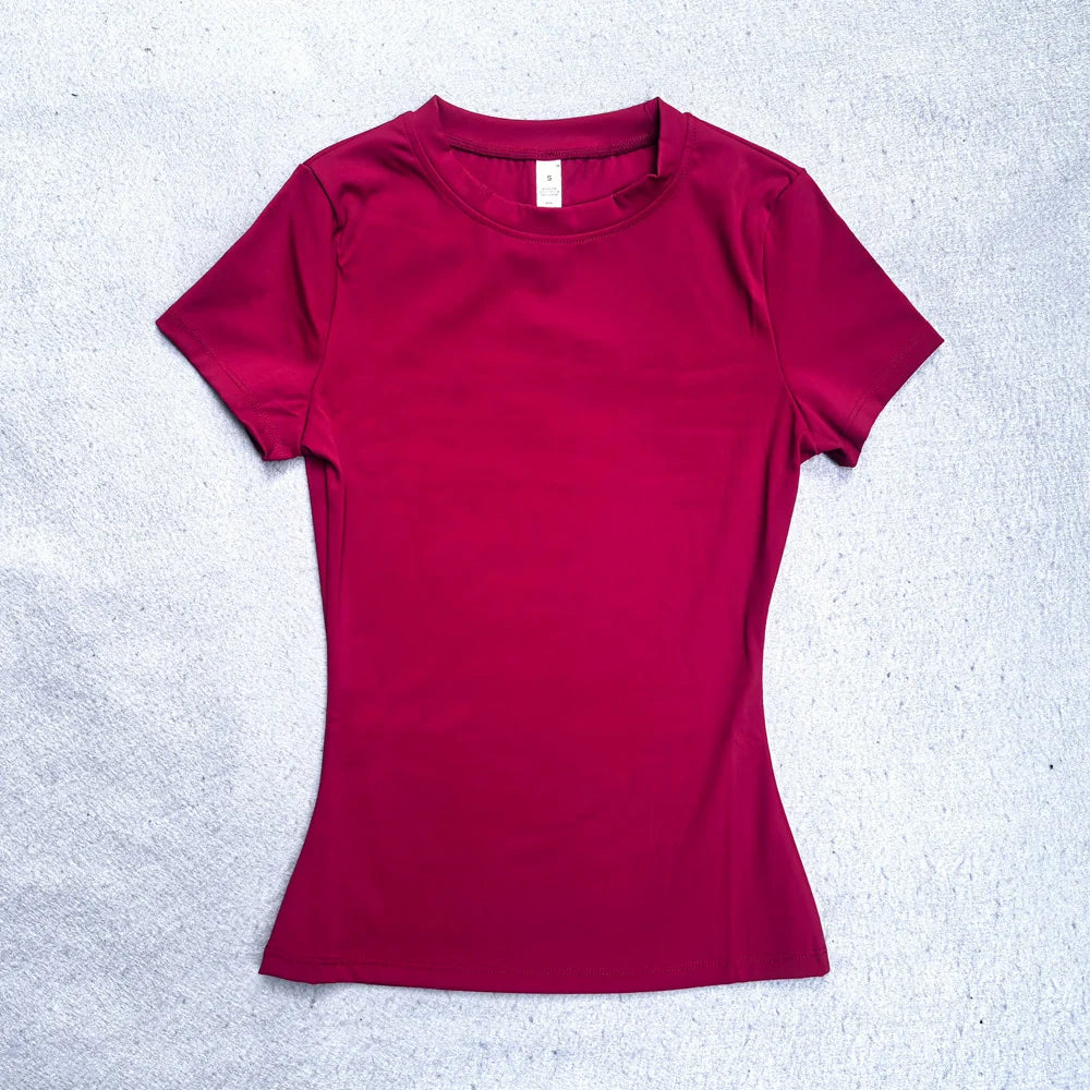 Women's Seamless Short Sleeve Yoga Crop Top for Gym Workouts