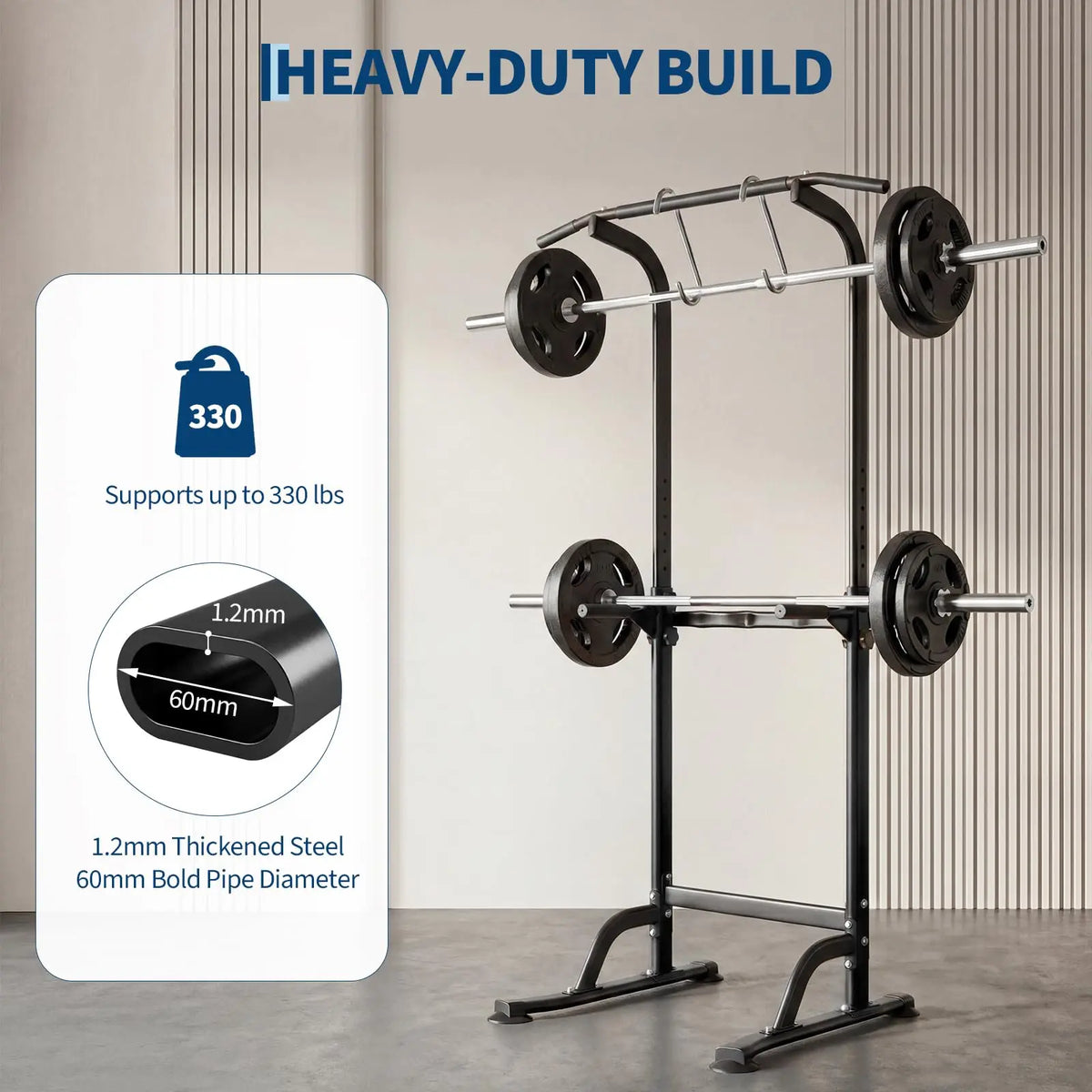 HiMISS Multi-Function Power Tower Dip Station With Pull Up Bar