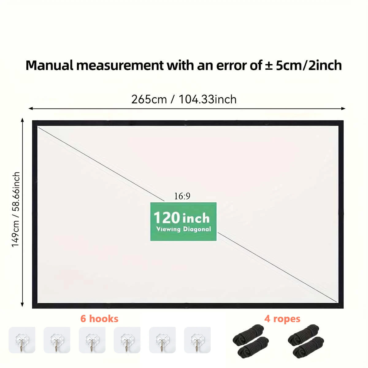 Portable Foldable Projection Screen With Dual Stands For Movie Theater