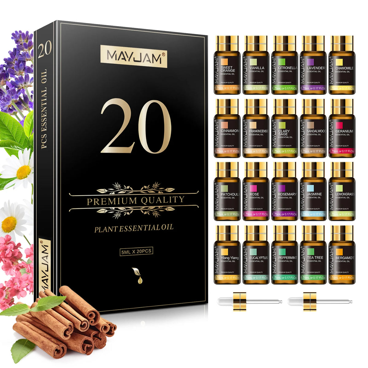 MAYJAM Essential Oils Gift Set For Aromatherapy And Diffusers