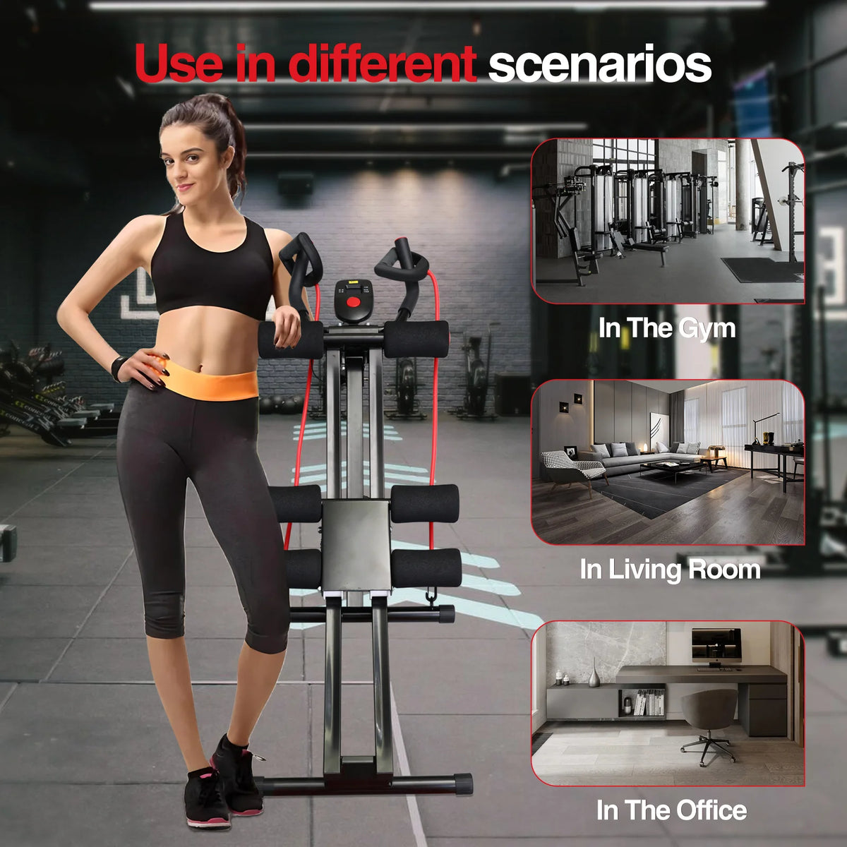GIKPAL Foldable Ab Machine for Home Gym and Abdominal Training