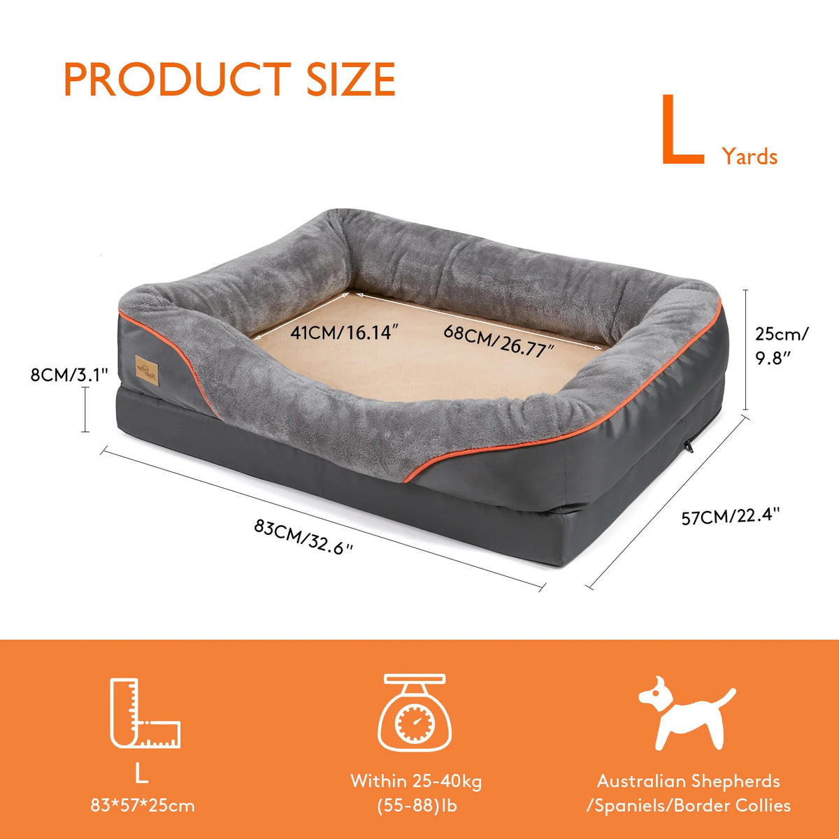 BINGOPAW Comfortable Foam Dog Bed With Removable Washable Cover
